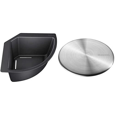 BLANCO 235866 Eck-Schale Eckschale für Lebensmittel und Geschirr, 1, Schwarz, 215mm X 215mm & 517666 CapFlow, im Sale